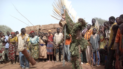 Leaf mask dances at Mamboué, near Boni